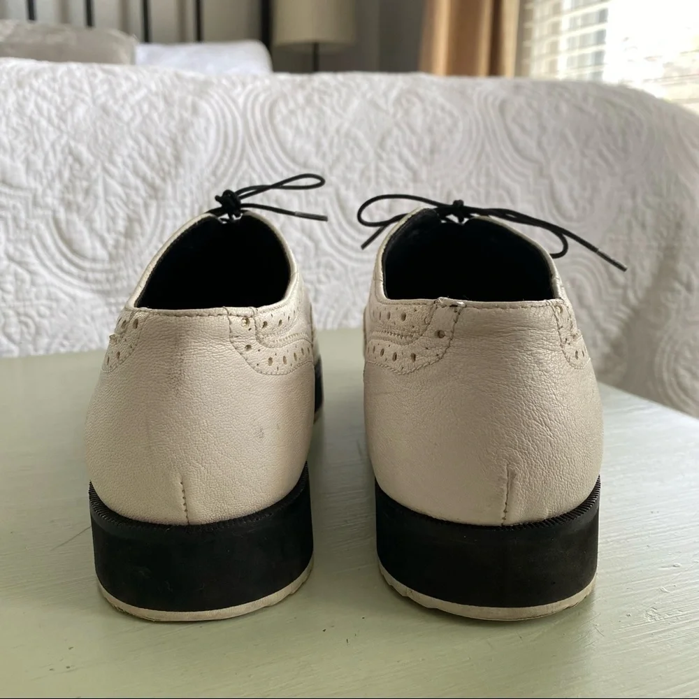 Rag & Bone Meli Brogues Slip On White Derby Leather Wingtip Oxford 9 - Picture 8 of 8